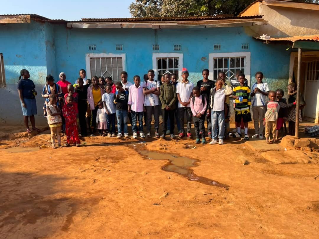 Children and staff outside the Bethlehem orphanage in Lubumbashi